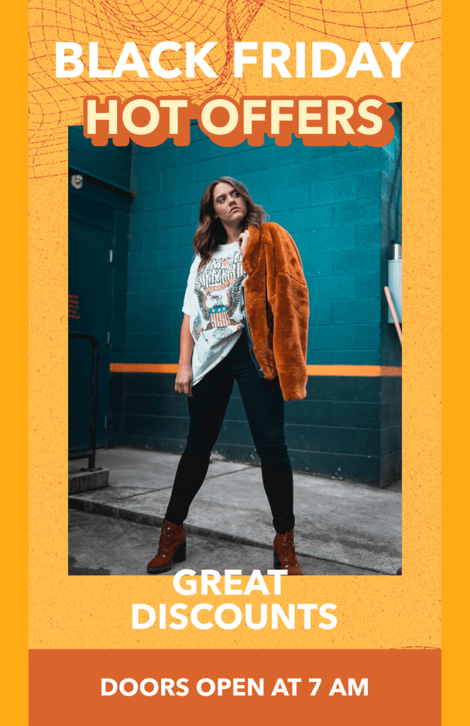 Flyer Template For A Hot Offer For a Black Friday Fall Sale